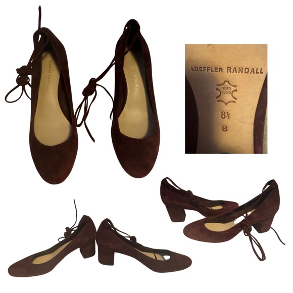 LOEFFLER RANDALL VELVET TIE UP BLOCK HEELS - Picture 1 of 1